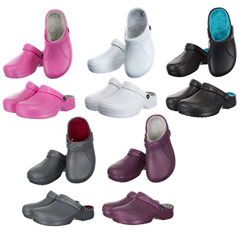 Ladies Cotton Fur Garden Clogs Slip On Womens And Mens Slipper