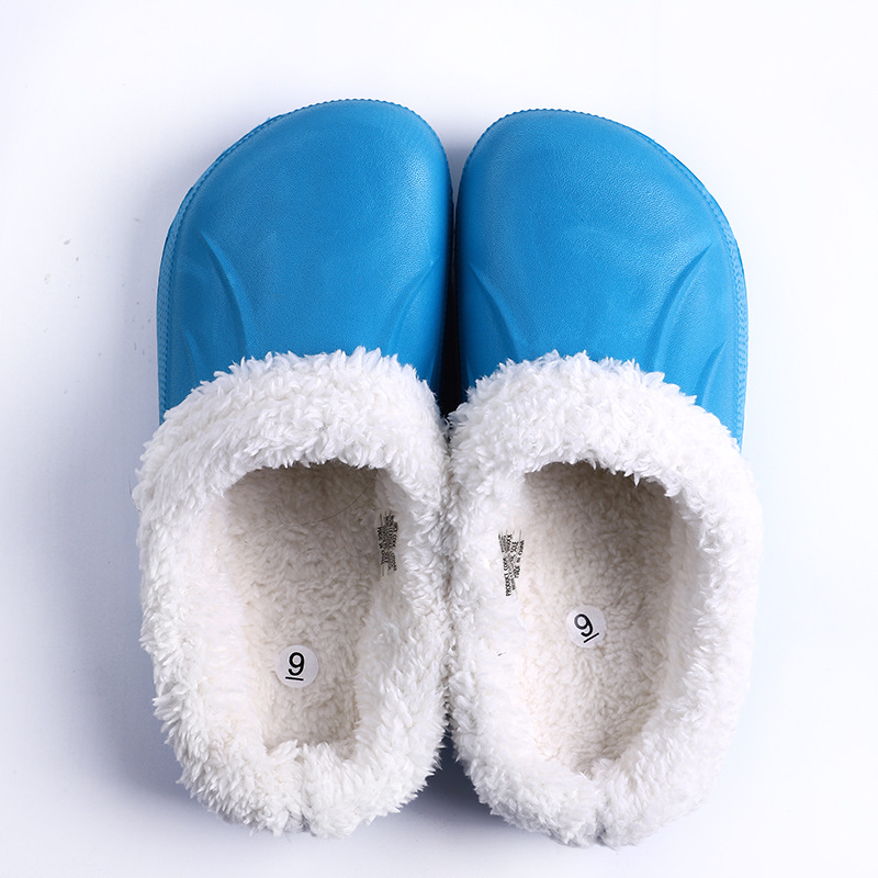 Ladies Cotton Fur Garden Clogs Slip On Womens And Mens Slipper