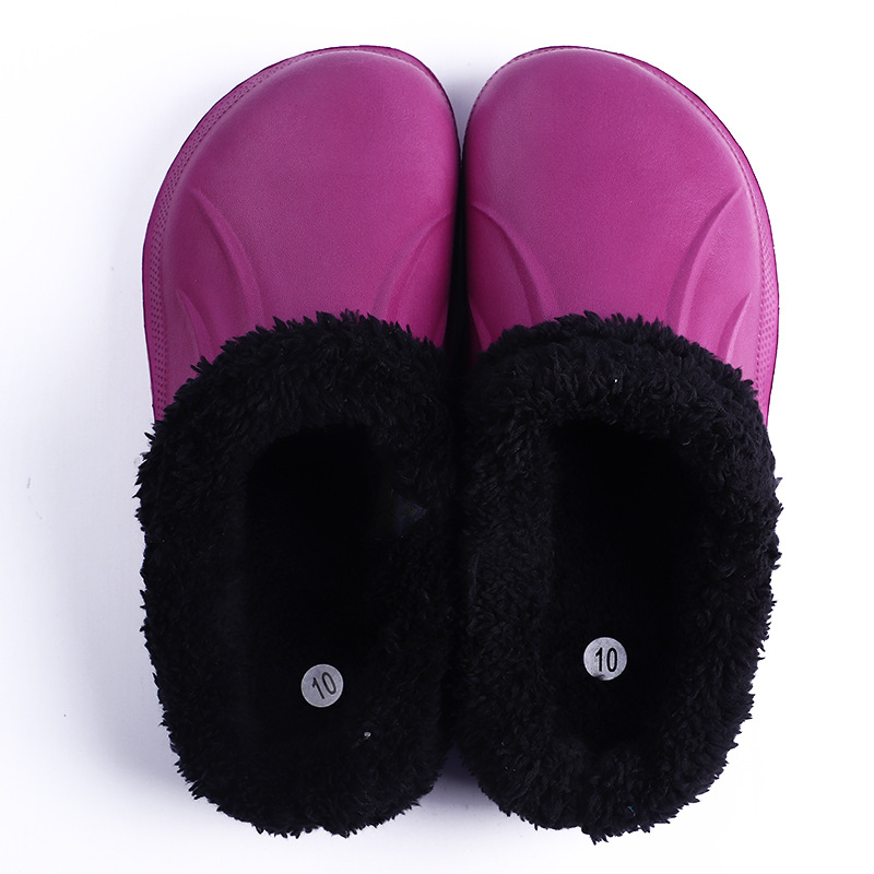 Ladies Cotton Fur Garden Clogs Slip On Womens And Mens Slipper