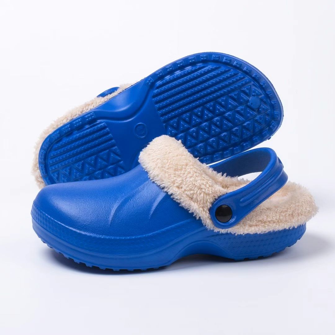 Ladies Cotton Fur Garden Clogs Slip On Womens And Mens Slipper