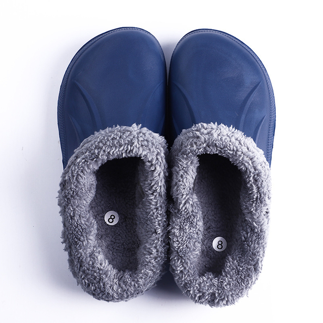 Ladies Cotton Fur Garden Clogs Slip On Womens And Mens Slipper