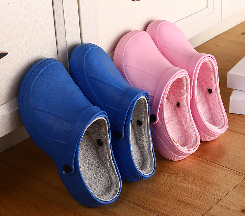 Ladies Cotton Fur Garden Clogs Slip On Womens And Mens Slipper