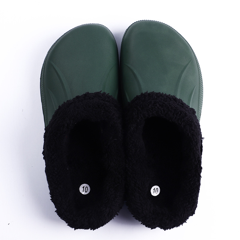 Ladies Cotton Fur Garden Clogs Slip On Womens And Mens Slipper